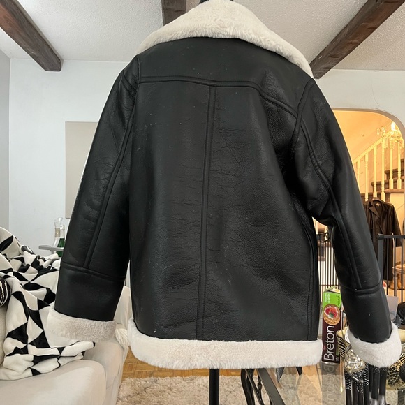 JOIE BUTTERY SOFT FAUX LEATHER FAUX FUR LINED MOTO JACKET - Picture 2 of 3